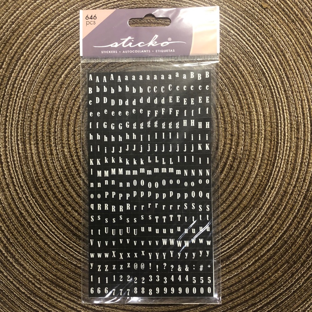 Sticko Alpha Tiny ABC Black Stickers